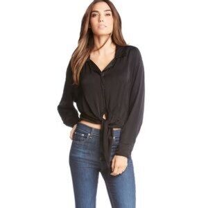 Black Tie Front Top by Fifteen Twenty Size S